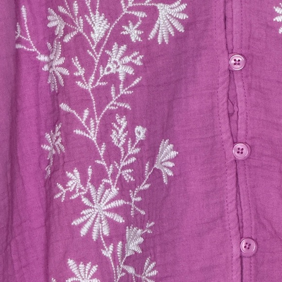 Style & Co. Pink Floral Embroidered 100% Cotton Top XXL MACY’S Exclusive NWOT - Picture 5 of 14